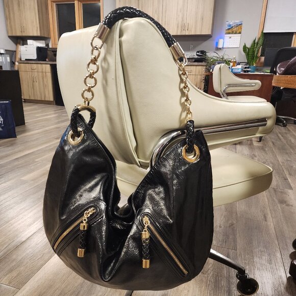 Bally Black Chain Hobo - Picture 1 of 16